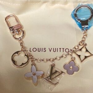 Gold and Cream Charm Keychain